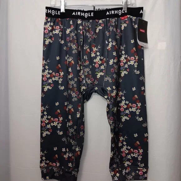AIRHOLE FLORAL PRINT POLAR FLEECE THERMAL BOTTOMS